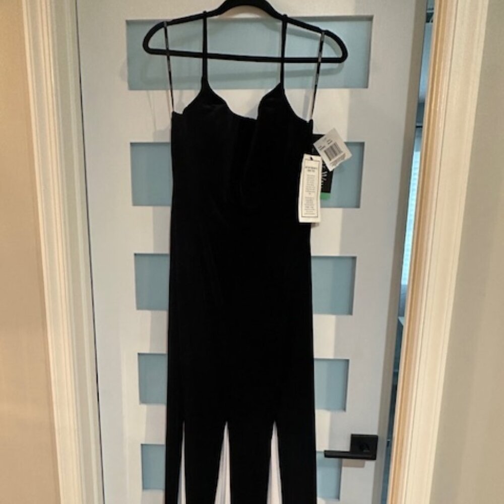 Black Velvet w/White Chiffon inset